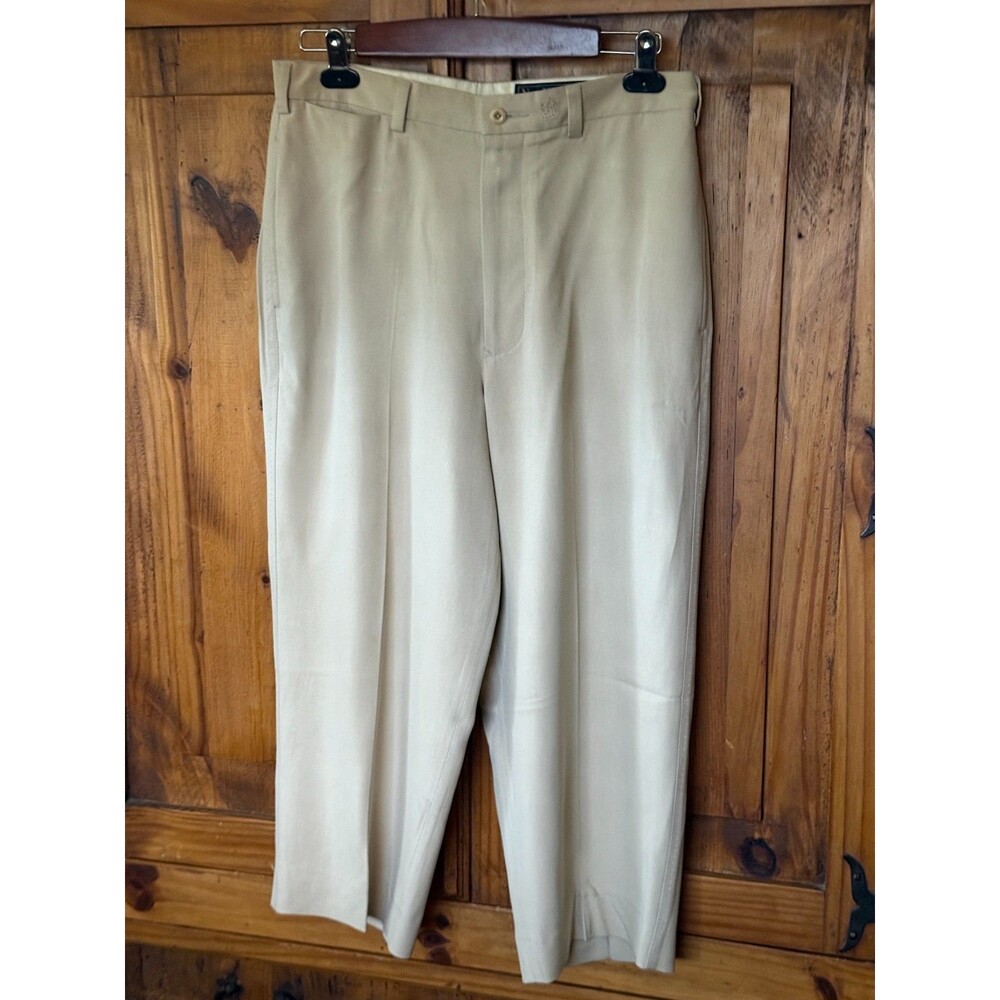 Nat Nast Vintage Men's Ivory 100% Silk Pants Cropped 23" Inseam NWOT Wide Leg